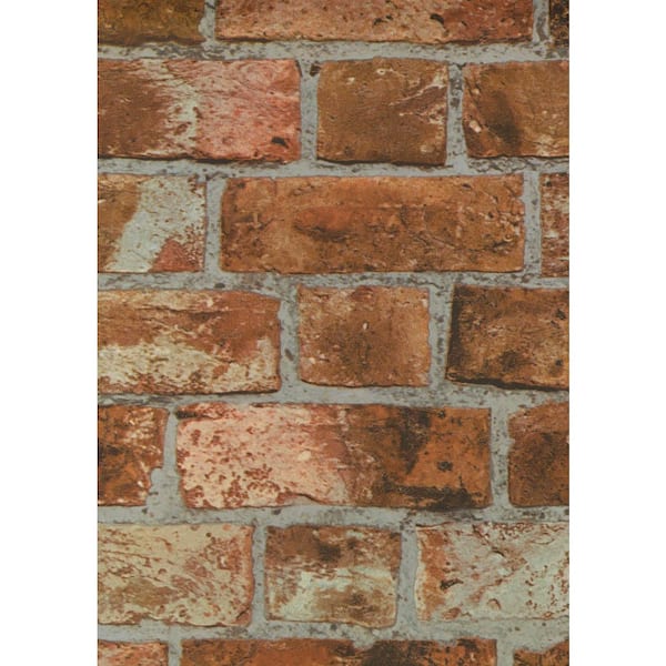 Fine Decor Dexter Orange Brick Non-Pasted Wallpaper, 56.4 sq. ft.