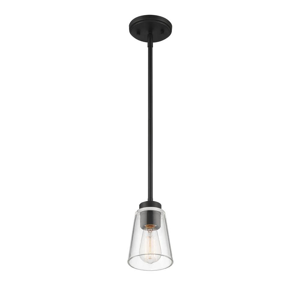 Calhoun Matte Black Glass Mini Pendant Light