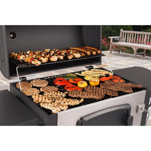 Dyna-Glo DGN486SNC-D Heavy-Duty Large Charcoal Grill in Black and Stainless Steel - 2