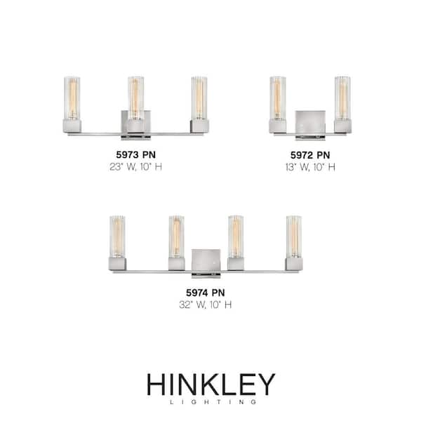 HINKLEY - XANDER 23 in. 3-Lighs Polished Nickel Vanity Light
