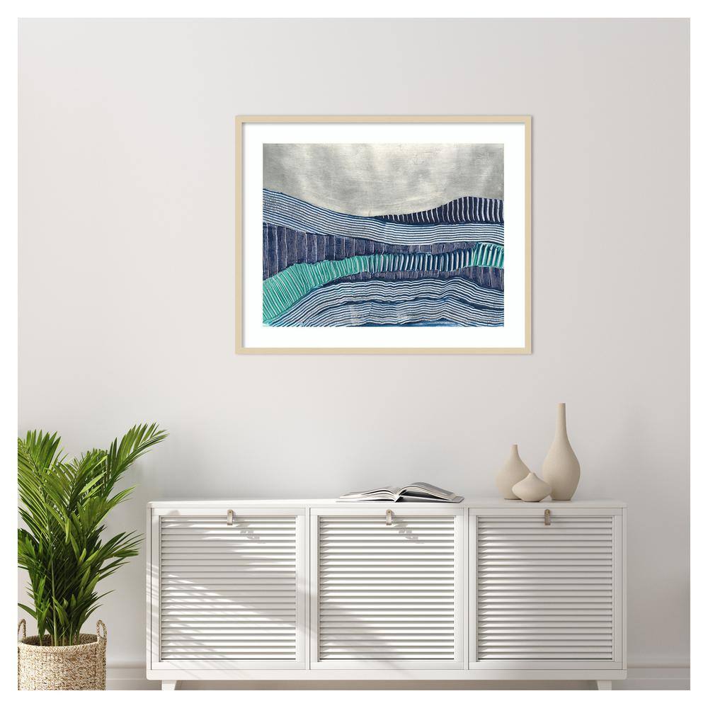 Cold Stream I Abstract Expressionism Framed Print in Svelte Natural