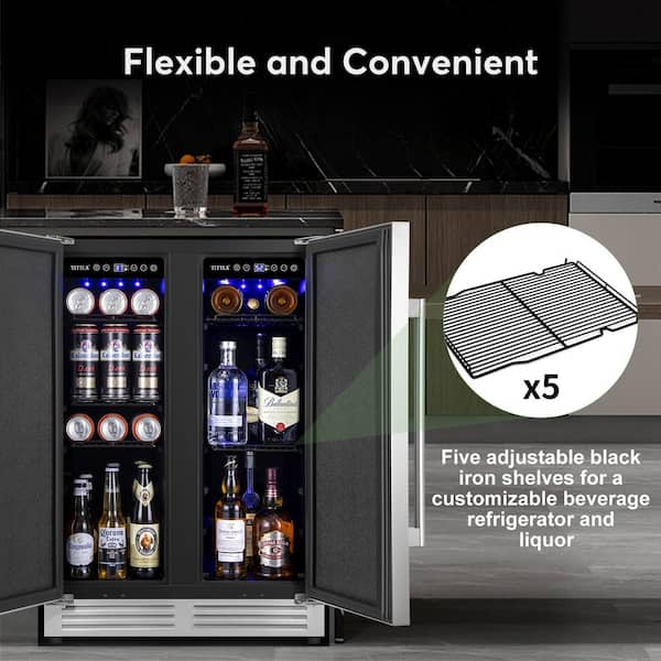 Built 2 Pack 5 Way Drink Chiller Double Wall Stainless Steel Can Cooler Set, 14 Ounces