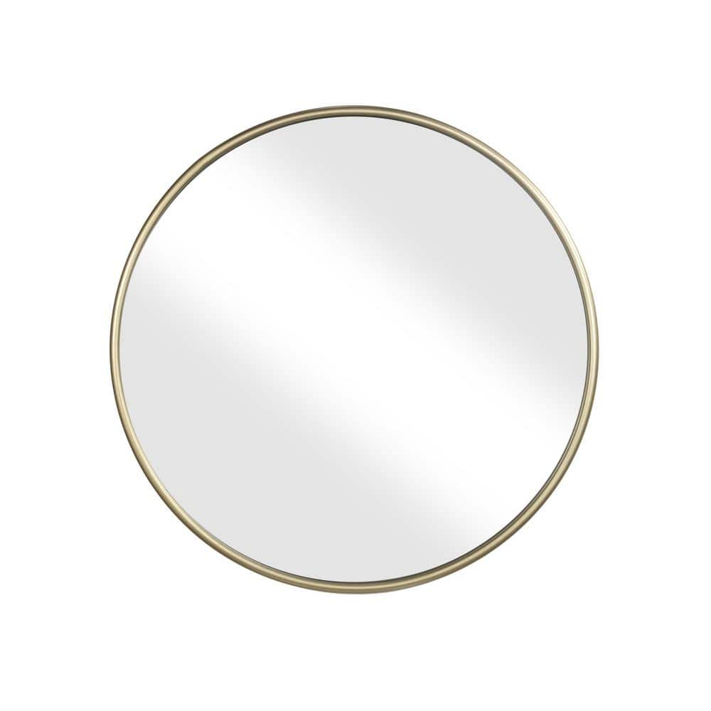 Martin Svensson Home Medium Round Gold Hooks Contemporary Mirror (30 in ...