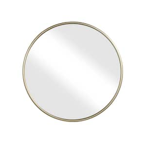 Medium Round Gold Hooks Contemporary Mirror (30 in. H x 30 in. W)