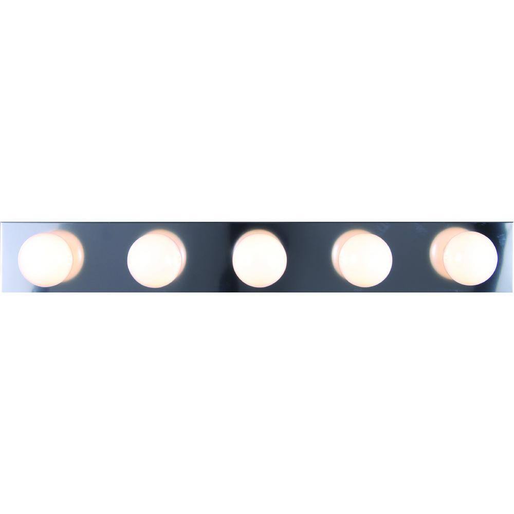 Elegant Chrome 30" Transitional 5-Light Bathroom Vanity Fixture