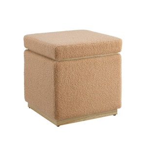 Savoy Tan Square Storage Ottoman