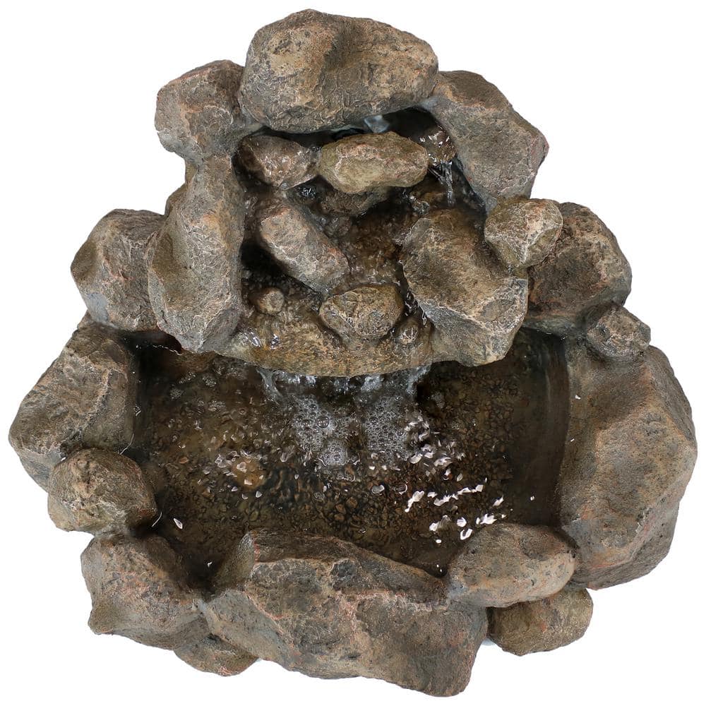 Rocky Ravine 18" Gray Resin Outdoor Water Fountain