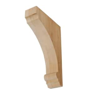 10 in. x 1-7/8 in. x 7 in. Unfinished Small North American Solid Alder Traditional Plain Wood Backet Corbel