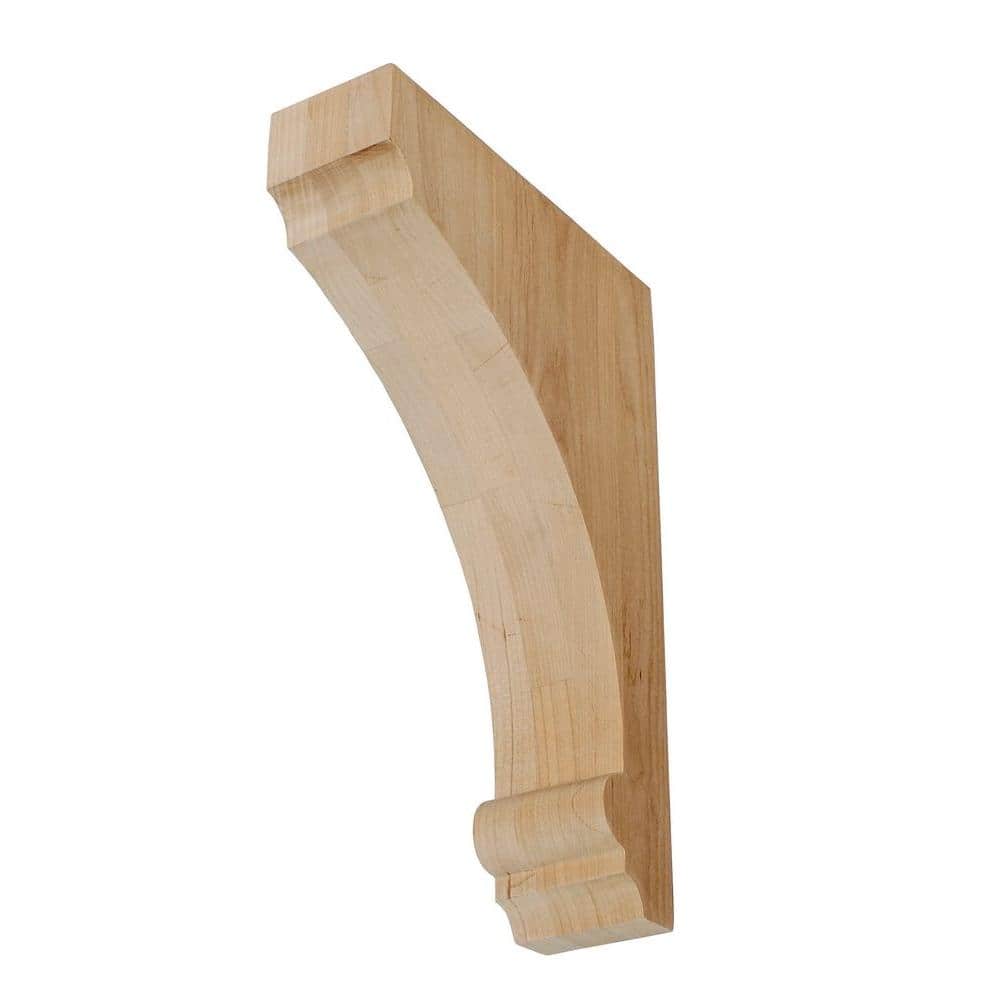 12" Unfinished Alder Wood Traditional Corbel Bracket