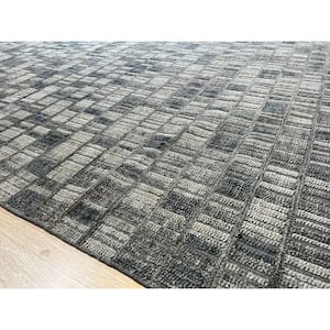 Gray 7 ft. 9 in. x 9 ft. 9 in. Hand-Knotted Wool Modern Area Rug