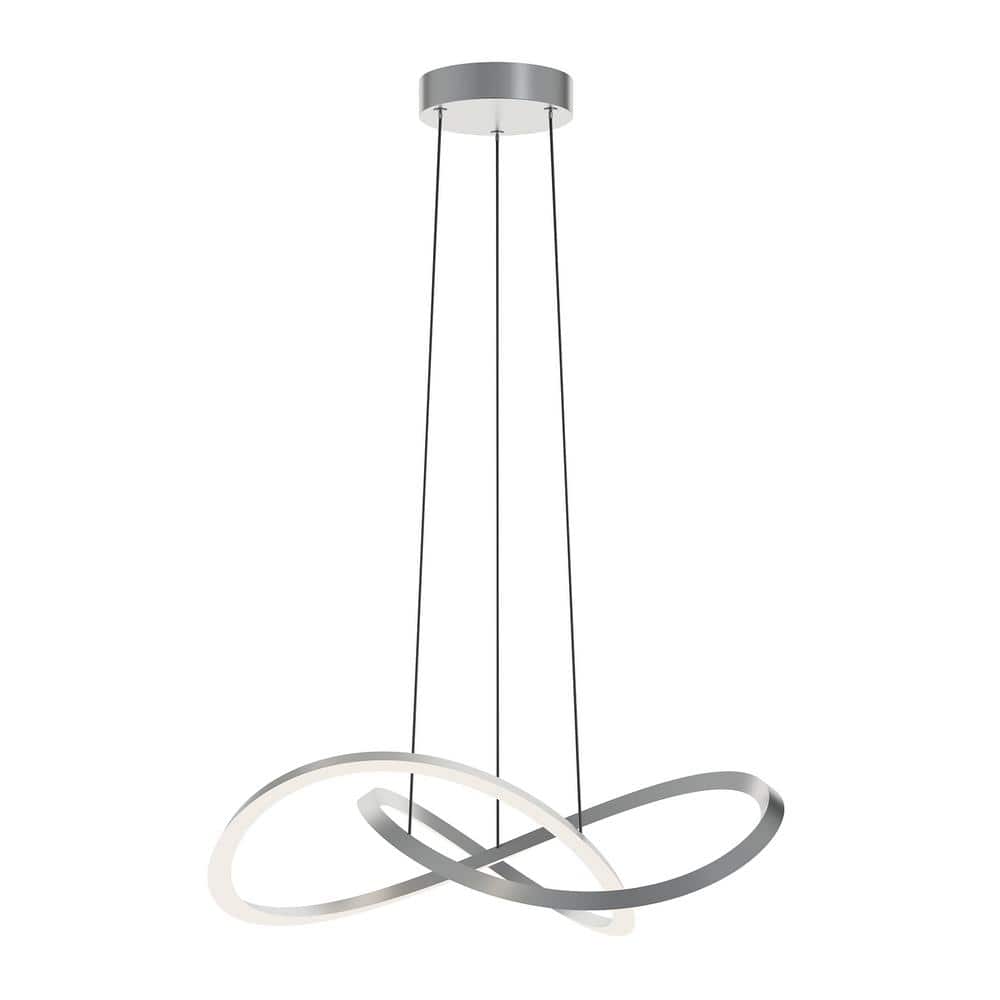 Celeste 31-Watt 1 Light Satin Nickel Statement Integrated LED Pendant Light with Acrylic Shade price history on PriceWatchPro