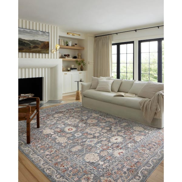 Odette Sky/Rust 2 ft. - 3 in. x 3 ft. - 10 in. Oriental Area Rug