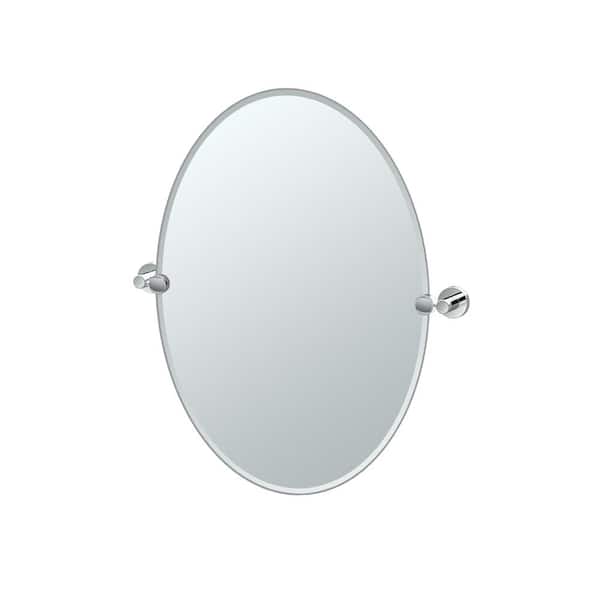 Gatco Glam 20 in. W x 27 in. H Single Frameless Oval Mirror in Chrome