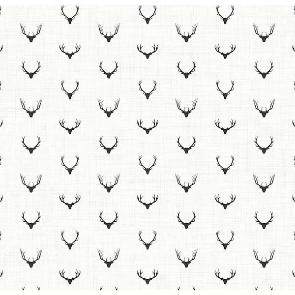 56 sq. ft. Onyx Alaska Antlers Unpasted Wallpaper Roll