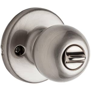 Polo Satin Nickel Keyed Entry Door Knob Featuring Microban Antimicrobial Technology