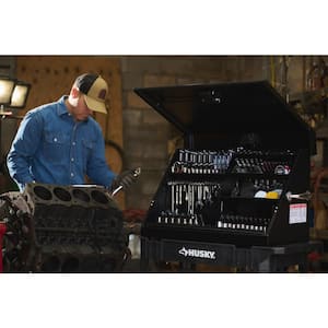 Heavy-Duty 30 in. W x 15 in. D Black Steel Portable Triangle Top Chest for Sockets, Wrenches and Screwdrivers