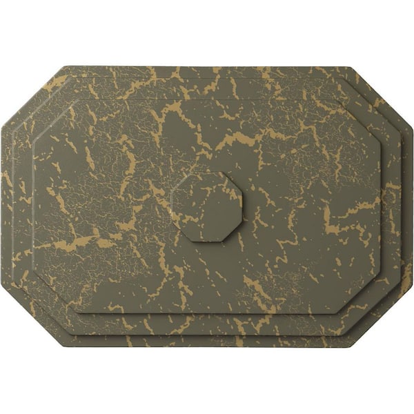 Ekena Millwork 25-1/4 in. W x 17-1/4 in. H x 1-3/4 in. Felix Urethane Ceiling Medallion, Hand-Painted Witch Hazel Crackle