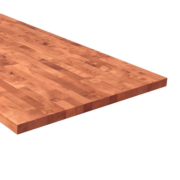 5 ft. L x 30 in. D Unfinished Birch Butcher Block Desktop in Cinnamon Stain with Eased Edge