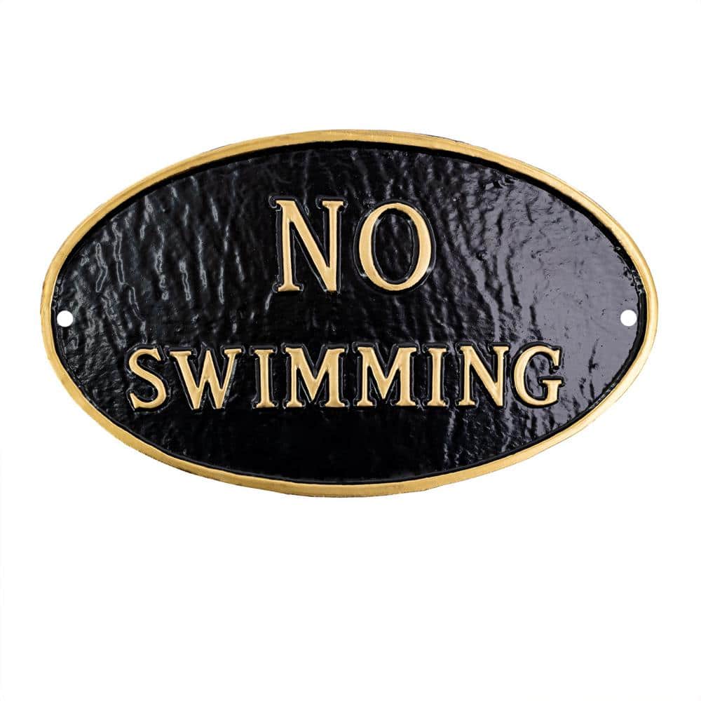 8.5 in. x 13 in. Standard Oval No Swimming Statement Plaque Sign - Black/Gold price history on PriceWatchPro
