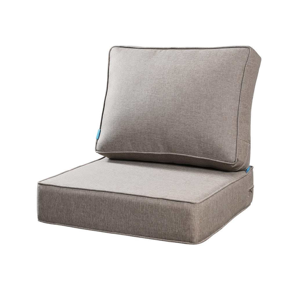 Pillow Perfect 18-in x 60-in Grey Patio Bench Cushion in the Patio