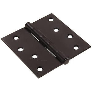 4 in. Black Residential Door Hinge with Square Corner Removable Pin Full Mortise (9-Pack)