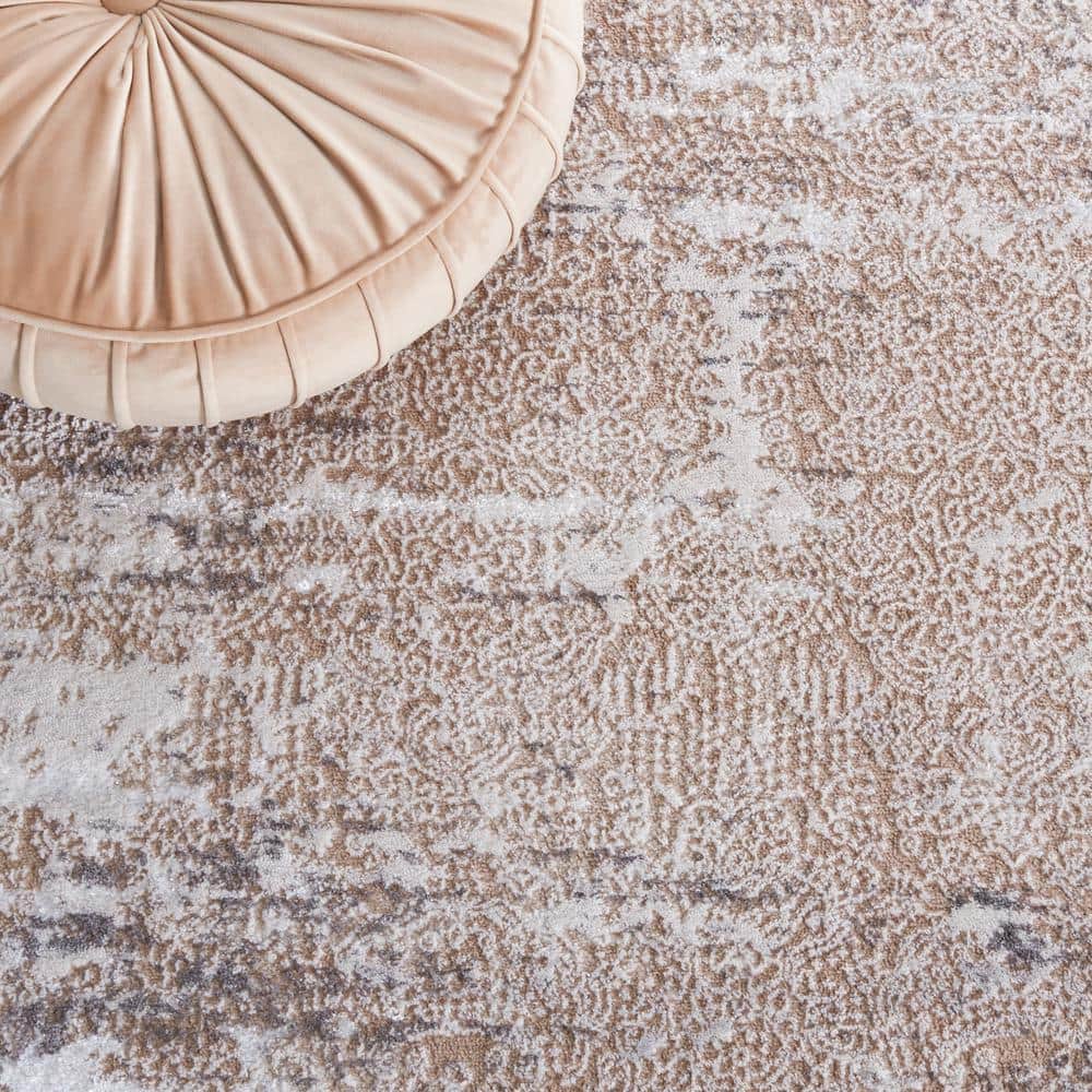 Amelia Abstract Beige & Gray 8' x 10' Synthetic Area Rug