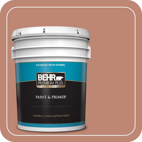 BEHR PREMIUM PLUS 5 gal. #PPU2-09 Ginger Rose Satin Enamel Exterior Paint & Primer
