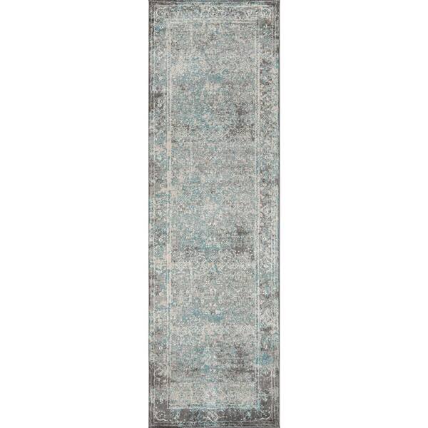 Momeni Luxe Turquoise 2 ft. x 8 ft. Indoor Runner Rug