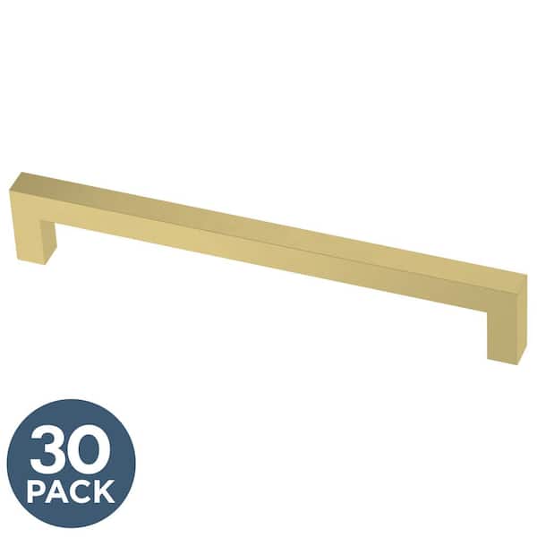 Franklin Brass Simple Modern Square 6-5/16 in. (160 mm) Center-to-Center Satin Gold Cabinet Drawer Bar Pull (30-Pack )