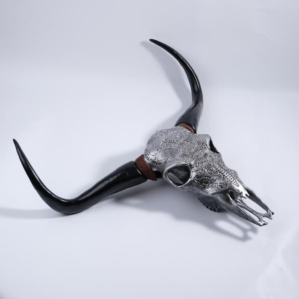 x Antique Silver Resin Bull Head DQW2734P228323
