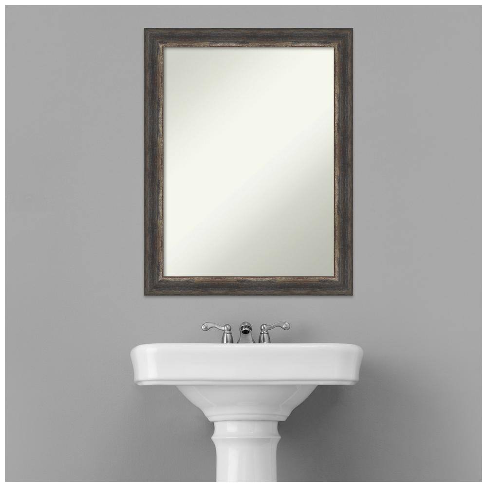 Bronze Charred Wood Rectangular Bathroom Vanity Mirror