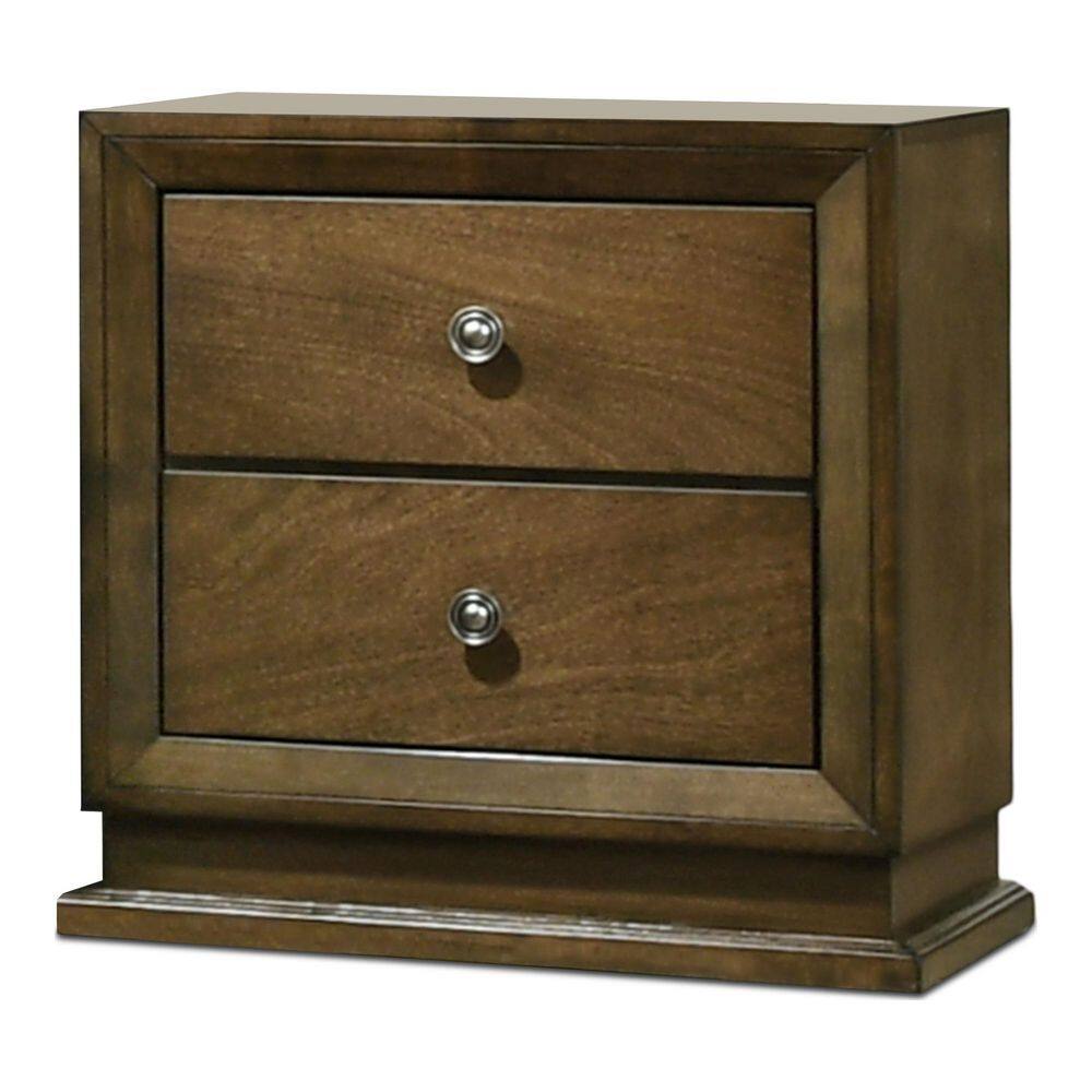 Joune 6-Piece Walnut Wood Frame King Panel Bedroom Set with Beleved Corner, Metal Center Glide, Zinc Bronze Metal Knobs - thumbnail 5