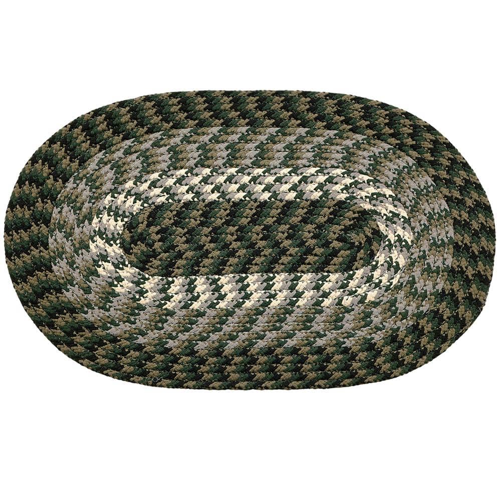 Hunter Stripe 20" x 30" Reversible Polypropylene Oval Rug