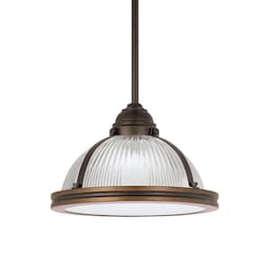 Pratt Street Prismatic 1-Light Autumn Bronze Pendant with LED Bulb