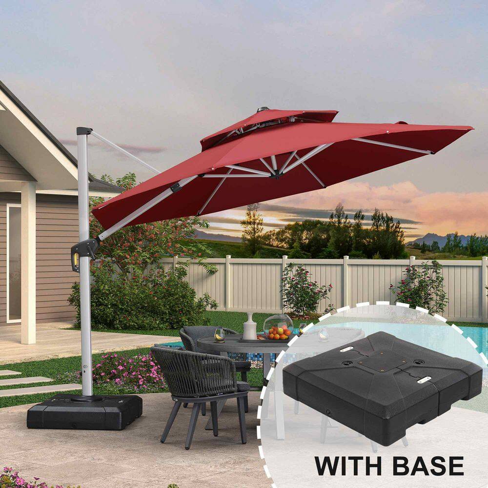 11 ft. Octagon High-Quality Aluminum 360 Rotation Cantilever Polyester Outdoor Patio Umbrella with Base, Terra price history on PriceWatchPro