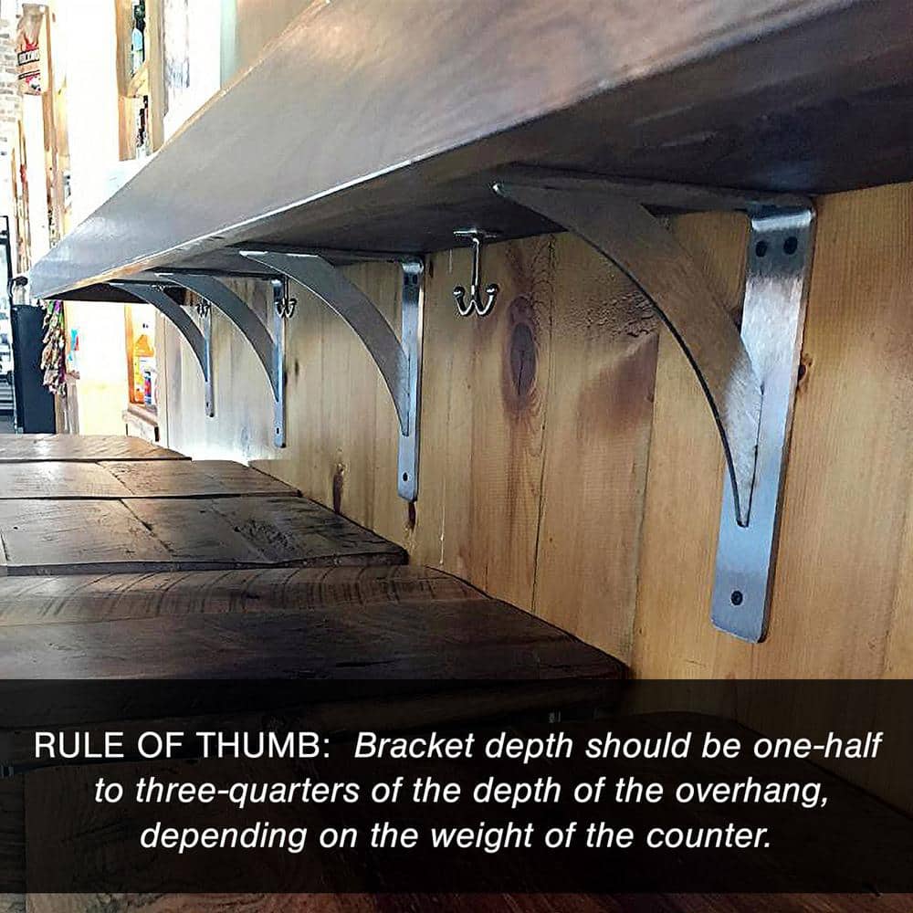 Hammered Gold 24" Steel Bracket for Shelves and Countertops