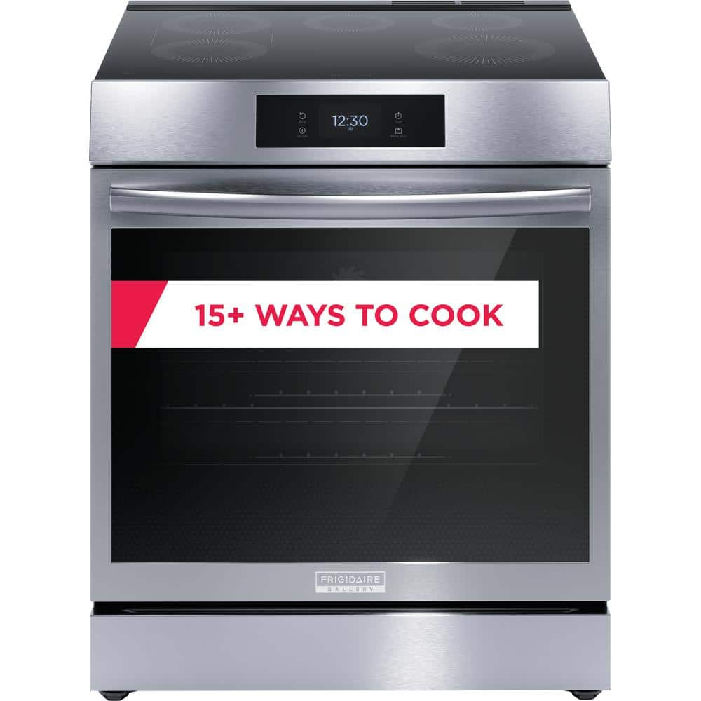 Frigidaire Gallery 30 in 6.2 cu.ft. 5 Burner Element Slide-In Induction Range, Smudge Proof Stainless w/ Total Convection, Air Fry GCFI3060BF