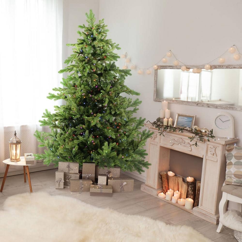 Fraser Hill Farm 9-Ft. Foxtail Pine Christmas Tree with Dual Multicolor & Warm White LED Lights