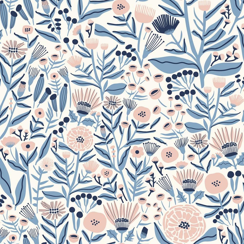 NuWallpaper Blue Marigold Forest Peel and Stick Wallpaper LDS4586 - The ...