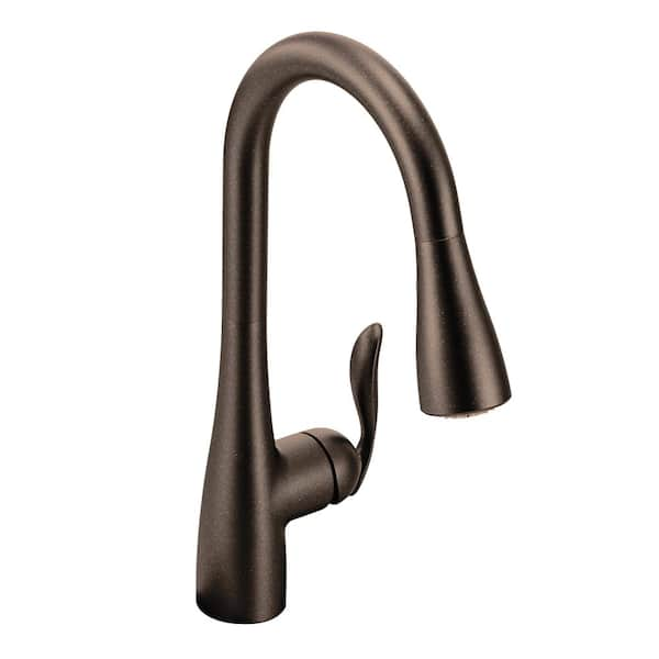 MOEN Arbor Single-Handle Pull-Down Sprayer Kitchen Faucet with Power Boost in Oil Rubbed Bronze