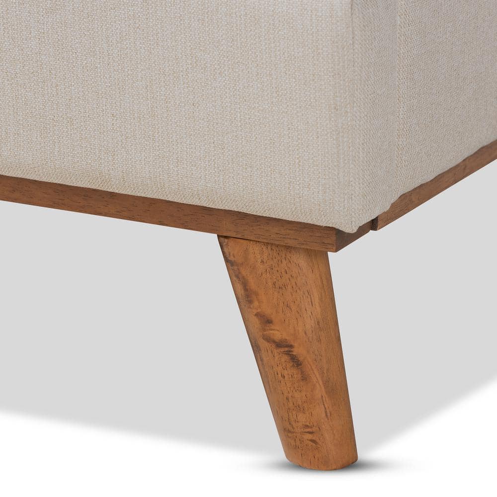 Gretchen King-Size Light Beige Wingback Platform Bed with Tufted Headboard