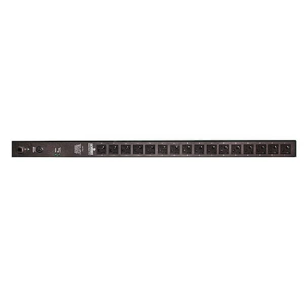 Leviton 20 Amp 120-Volt NEMA L5-20P Locking Plug with 10 ft. Cord Vertical Power Distribution Unit, Black P1042-10L