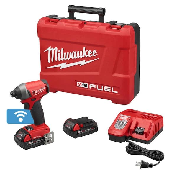 Milwaukee M18 FUEL ONE-KEY 18-Volt Lithium-Ion Brushless Cordless 1/4 in. Hex Impact Driver Kit w/(2) 2.0Ah Batteries & Hard Case