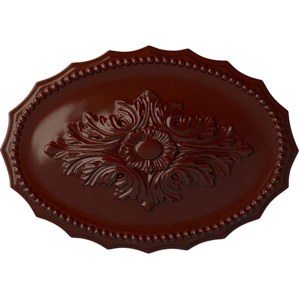 "1-1/2"" x 16-7/8"" x 11-3/4"" Polyurethane Oxford Ceiling Medallion, Brushed Mahogany" price history on PriceWatchPro