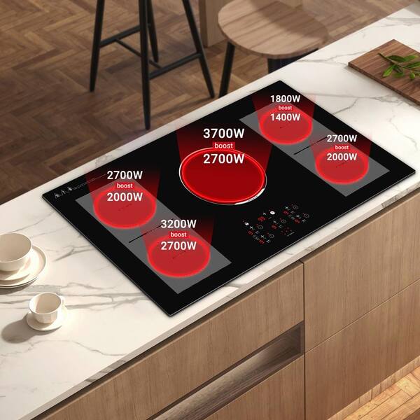 Sunmaki 36 in. 5-Elements Ceramic Induction Cooktop in Black Sunmaki 36 in. 5-Elements Ceramic Induction Cooktop in Black
