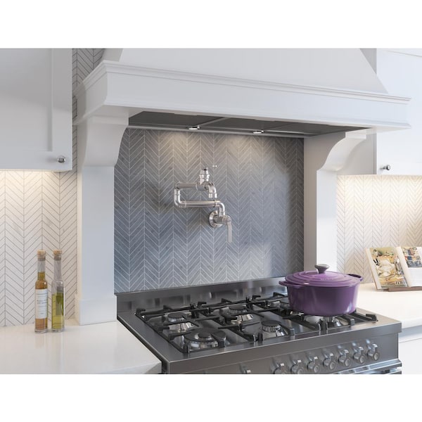 Kinzie 1-Handle with 2.2 GPM Wall Mount Pot Filler in Stainless Steel