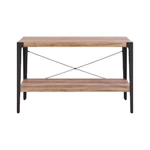 Oakdale 49 in. Brown Rectangle Wood Console Table with Storage