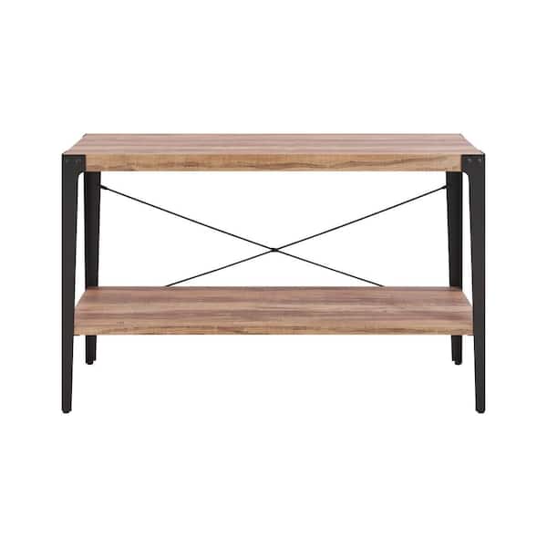 DANYA B Oakdale 49 in. Brown Rectangle Wood Console Table with Storage
