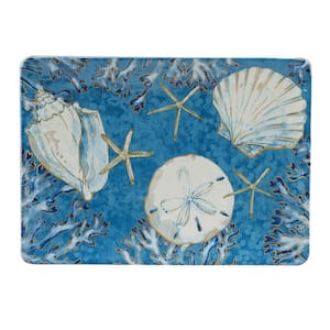 Playa Shells 14 in. Multicolored Earthenware Rectangular Platter