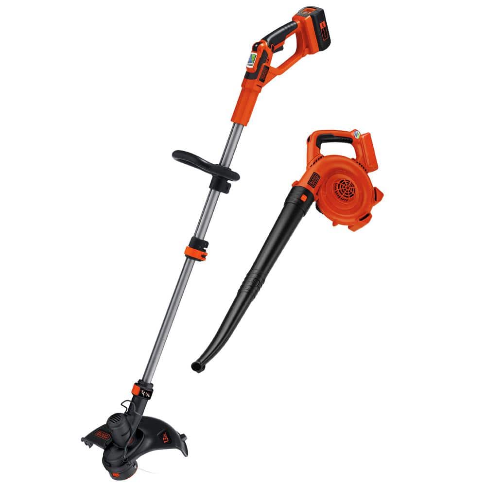 BLACK+DECKER 40V MAX Brushless Cordless Battery Powered String Trimmer (1) 2Ah Battery & Charger & Leaf Blower (Tool Only) LCC140